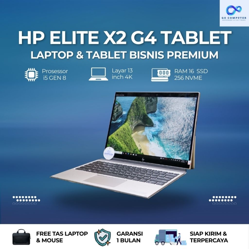 HP ELITE X2 G4 TABLET 2K i5GEN8 RAM 16GB SSD 256GB