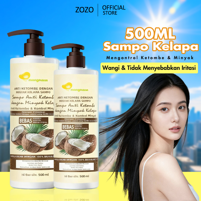 Sampo kelapa 500ML sampo anti-rambut rontok sampo anti-ketombe yang kuat sampo kelapa memperbaiki ko
