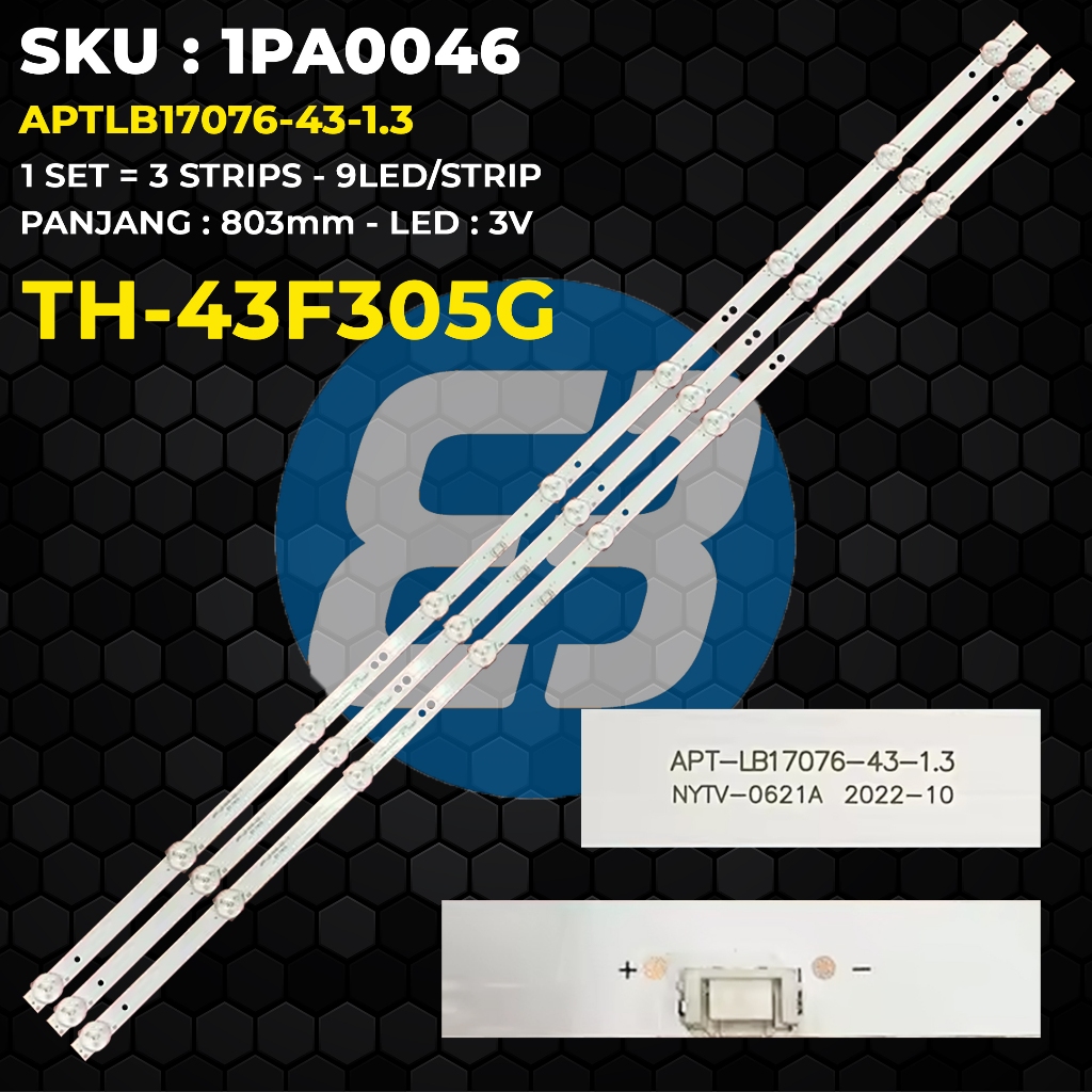 BACKLIGHT TV PANASONIC 43 Inch TH-43F305G APTLB17076-43-1.3