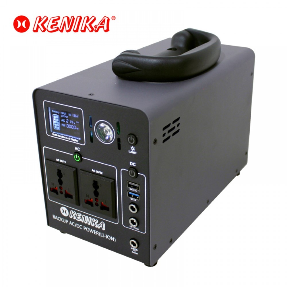 Kenika KLI-600 AD Portable Solar Power Generator 600 W PSW Maks 100 WP