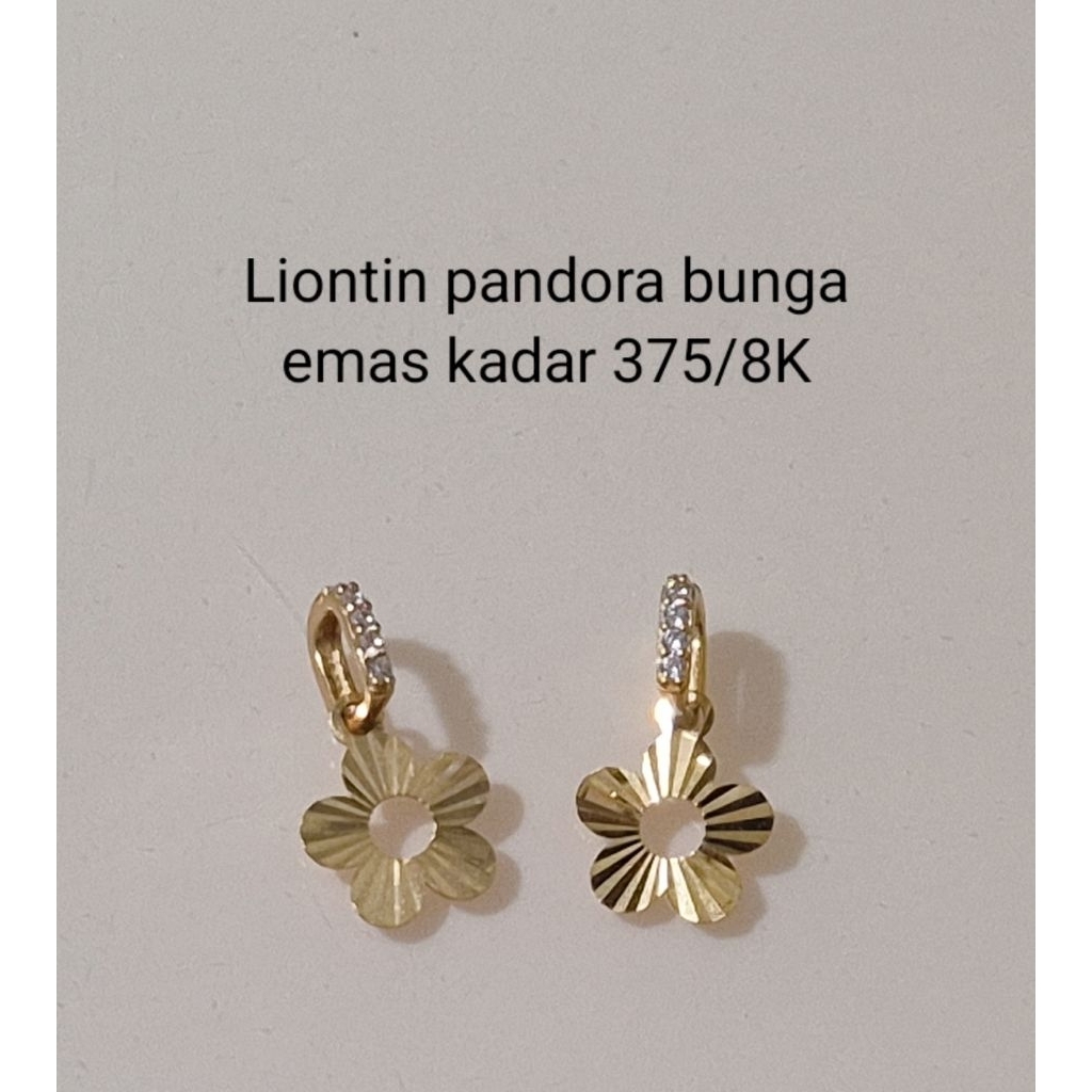 Liontin emas pandora bunga kadar 375/8K (0.29gram)