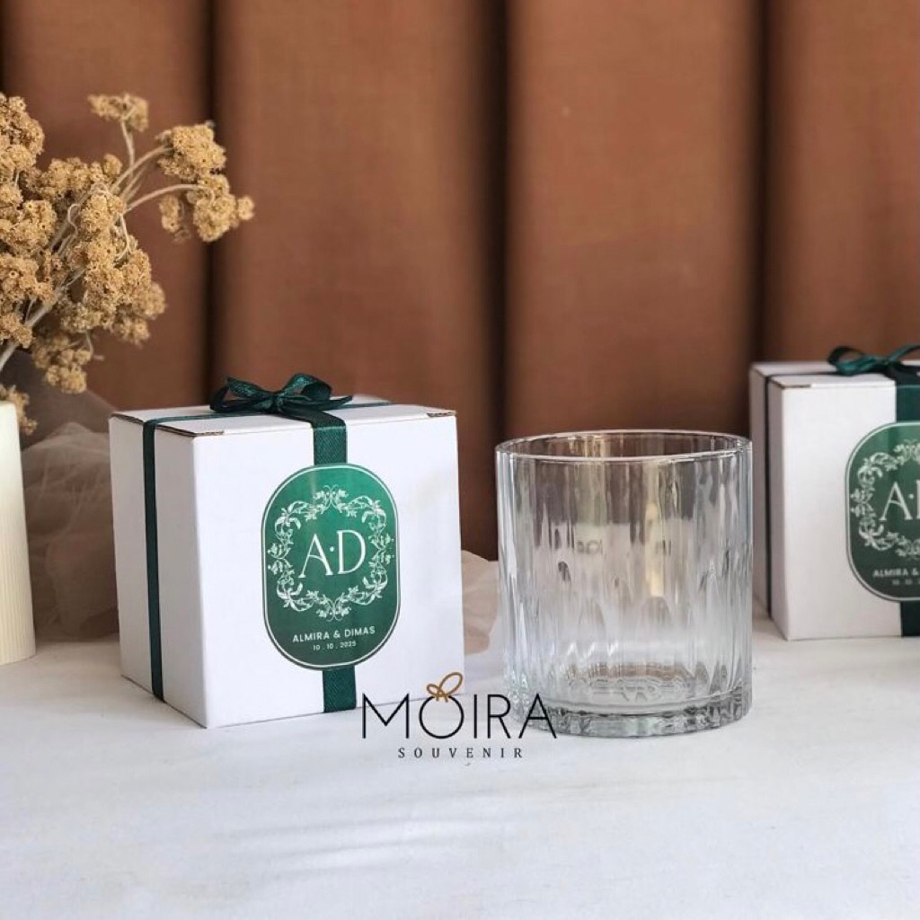 Souvenir Gelas Diamond kemas box custom