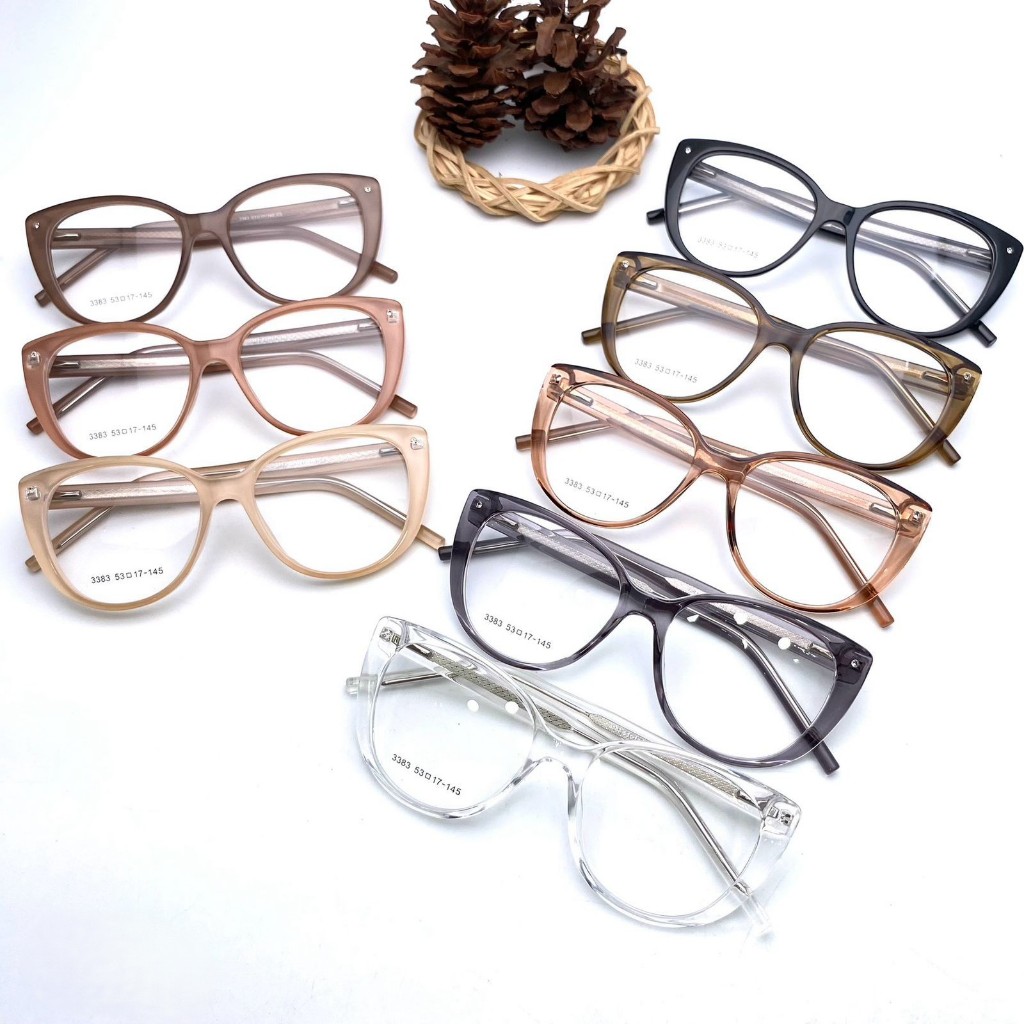 Kacamata Wanita Korea Photocromik Antiradiasi Cat Eye Kacamata Anti Radiasi / Frame Kacamata Lensa F