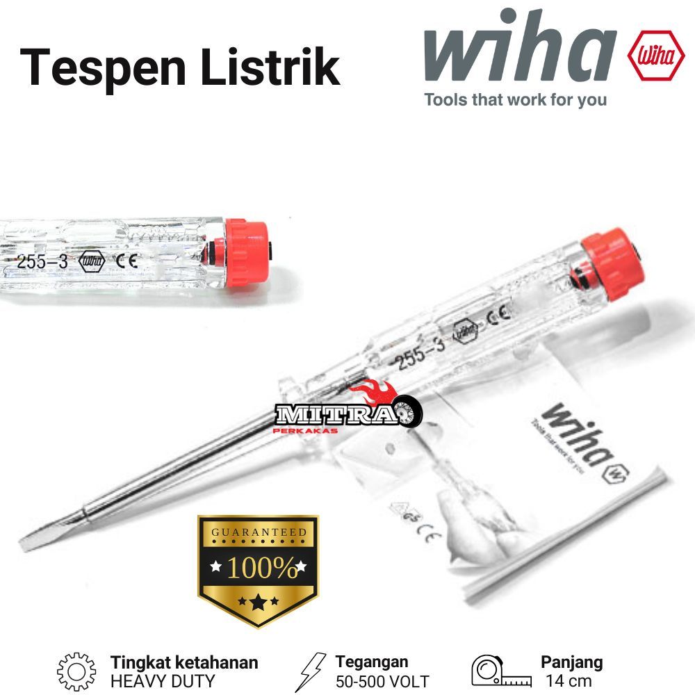 Obeng Test pen WIHA 220-250 V Obeng Tespen AC Pengukur Arus Listrik