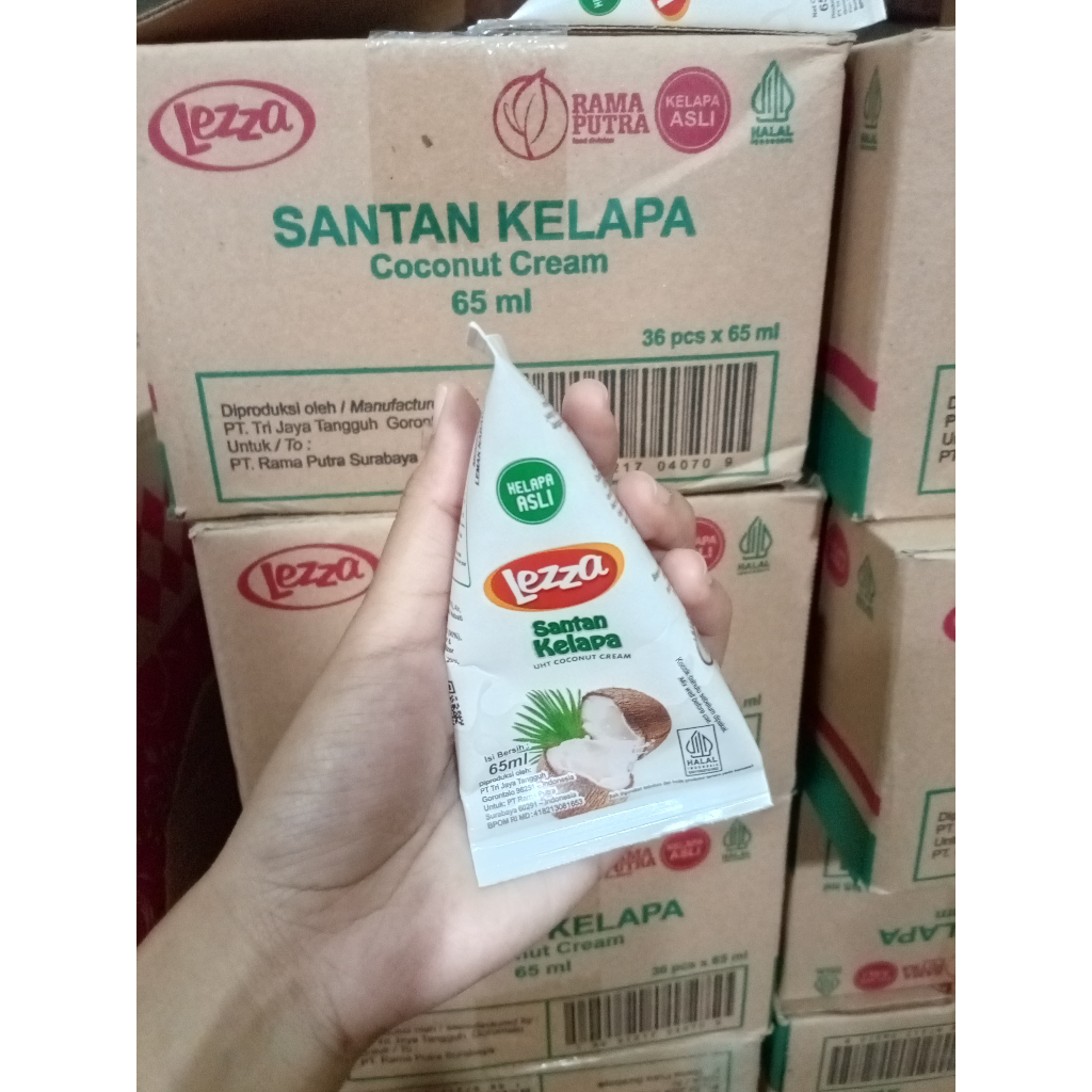 Santan Kelapa Lezza 65ml 1dus 36pcs | Santan Kelapa Coconut cream | Lezza Santan Kelapa 65ml 1Dus 36