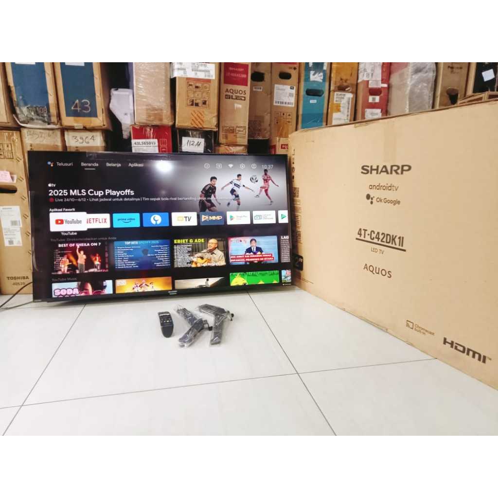 Google TV Sharp 42In Sudah 4K UHD Youtube Digital TV Kondisi bekas pemakaian 5966F