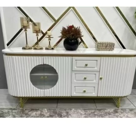 Meja bufet  tv minimalis kaca aestetic