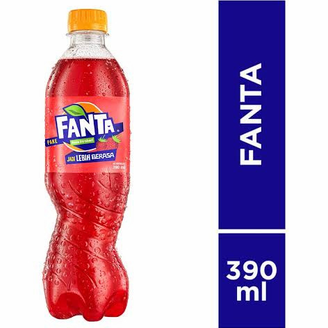 FANTA BOTOL PLASTIK 390 ML, isi 12 fanta botol