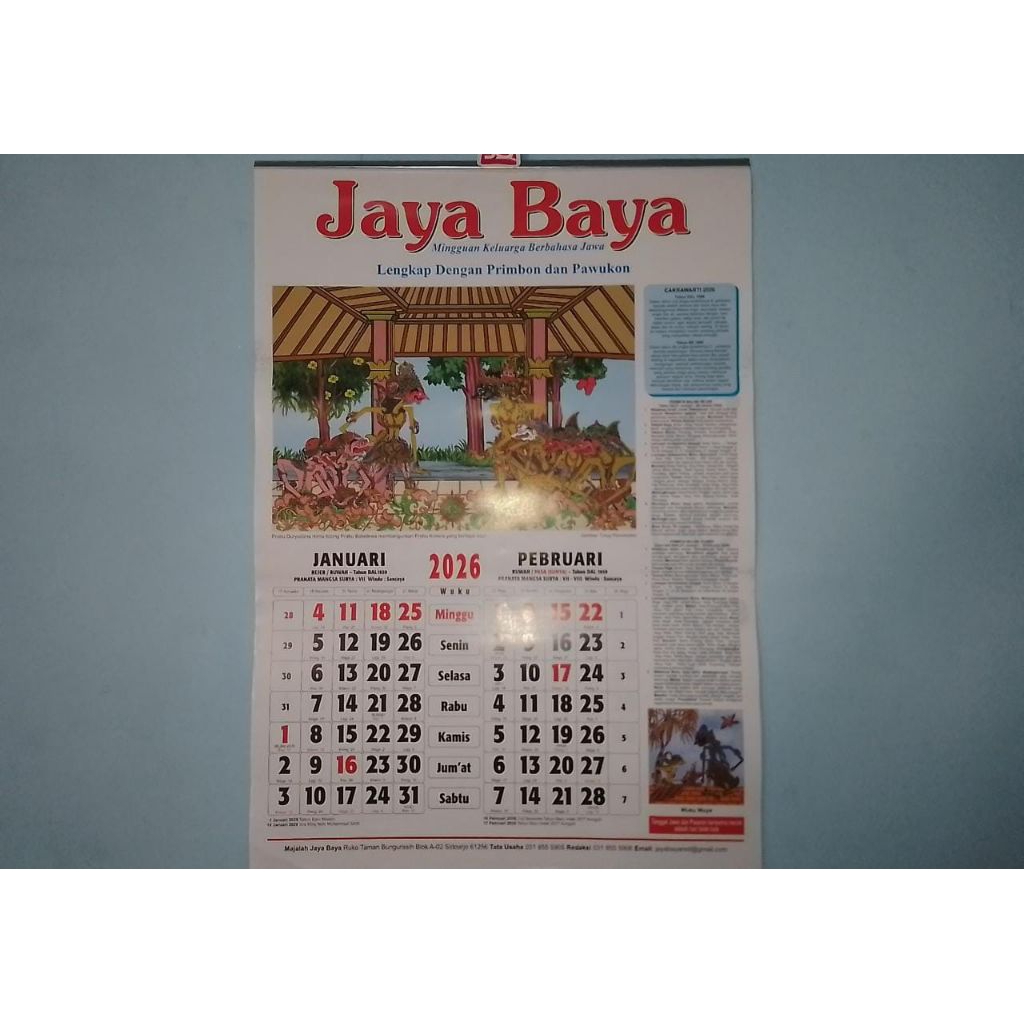 kalender jawa jaya baya 2026