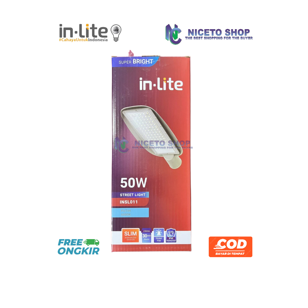 Lampu Jalan Inlite 50 Watt PJU Led In-Lite INSL011 50Watt Street Light Inlite