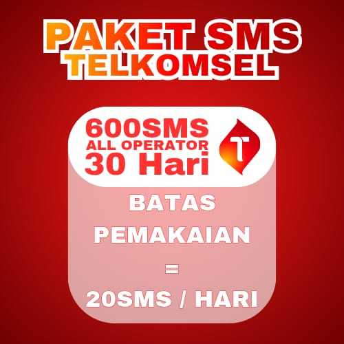 PAKET SMS TELKOMSEL SIMPATI AS BERLAKU 30HARI / UNTUK ALL OPERATOR