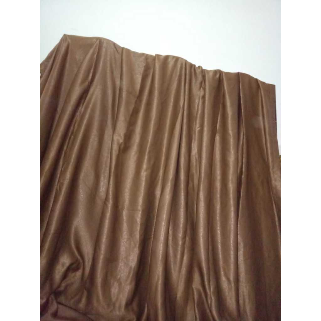 Gorden Polos Gordyn Hordeng Jendela Pintu Coklat 95% Mulus
