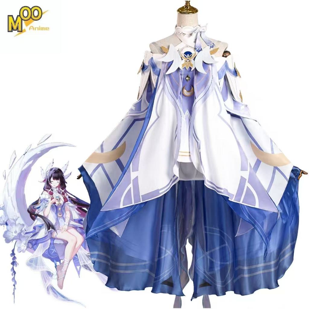 Genshin Impact cosplay costume Damselette Columbina cosplay costume and wig Christmas and Halloween 