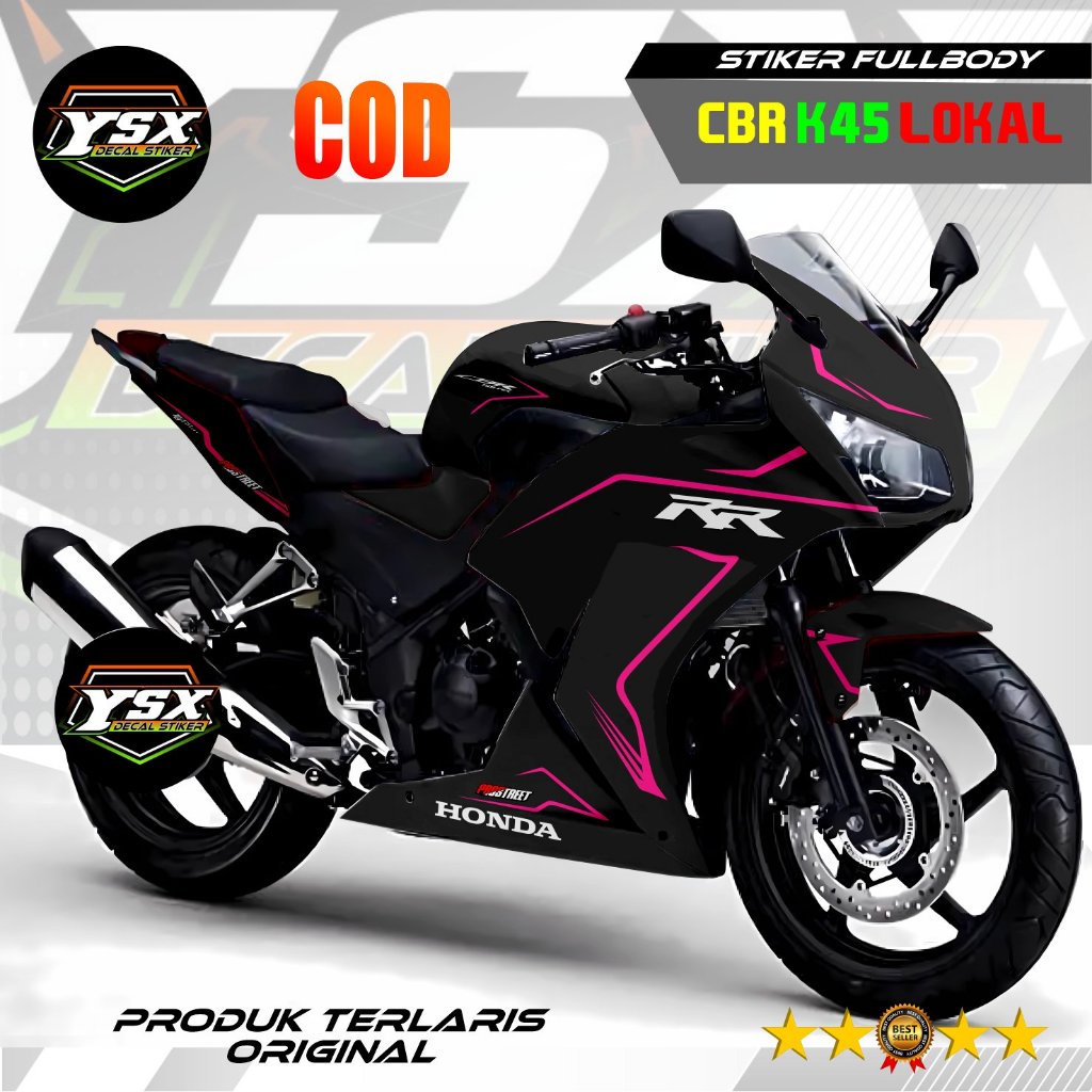 Decal CBR 150 K45 Lokal Stiker Fullbody Desain Lis basic Hitam