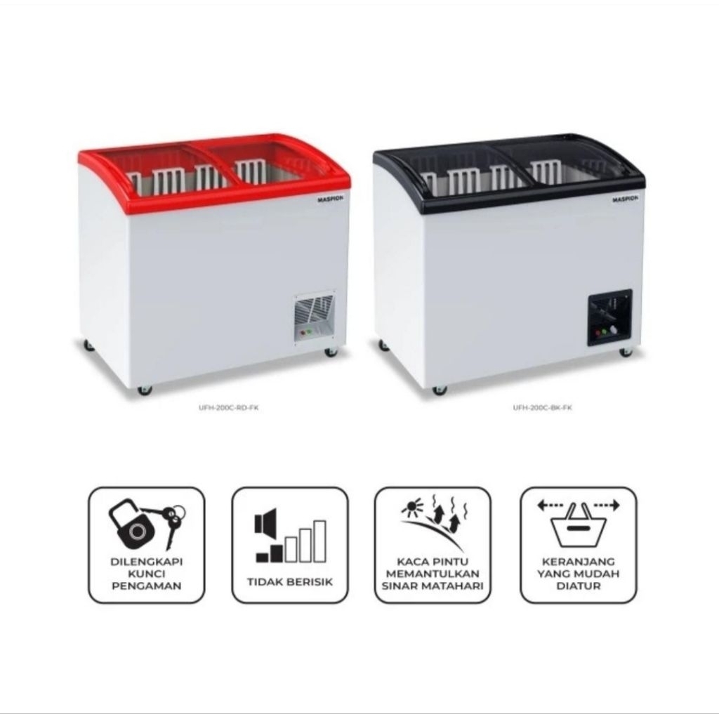 BOX FREEZER SLIDING MASPION UFH-200 CHEST FREEZER 200LITER