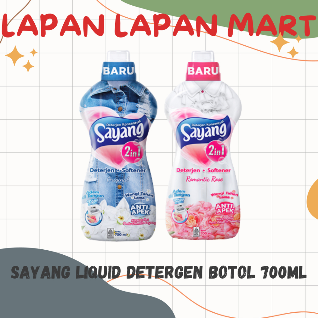 Sayang Liquid Detergen 700ml Botol (Detergen Cair)