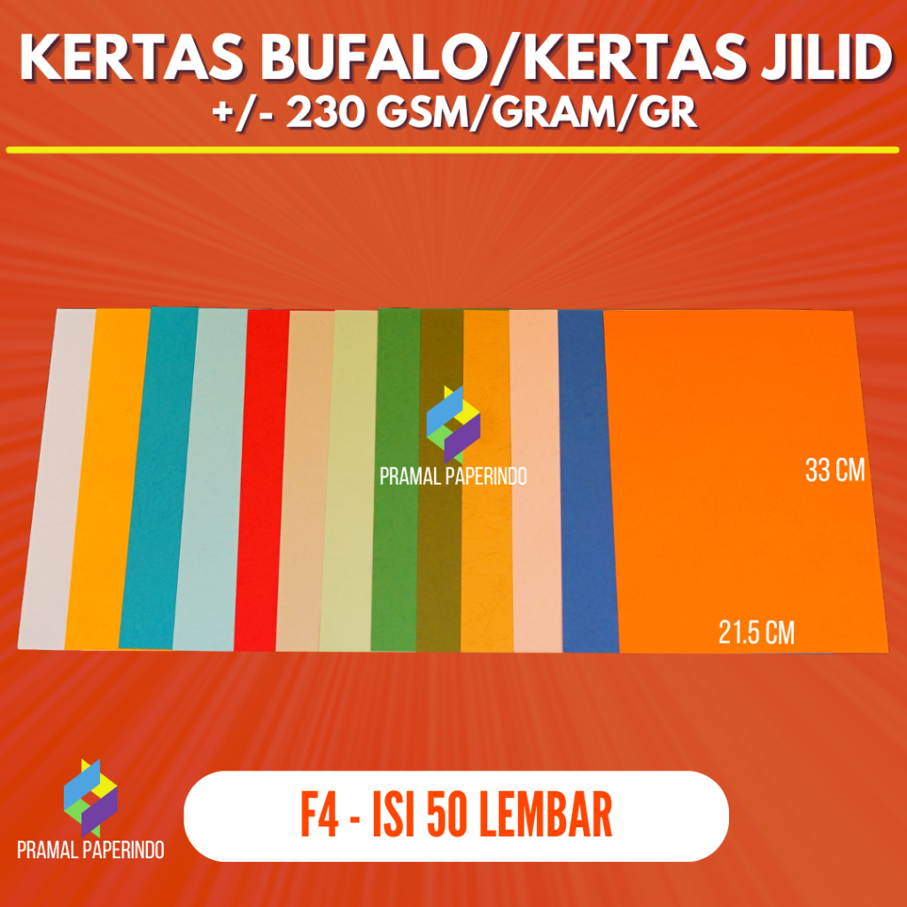 [50 LBR] Kertas Jilid F4 Kertas Bufalo F4 Kertas Cover F4 Kertas Bufalo 230gsm