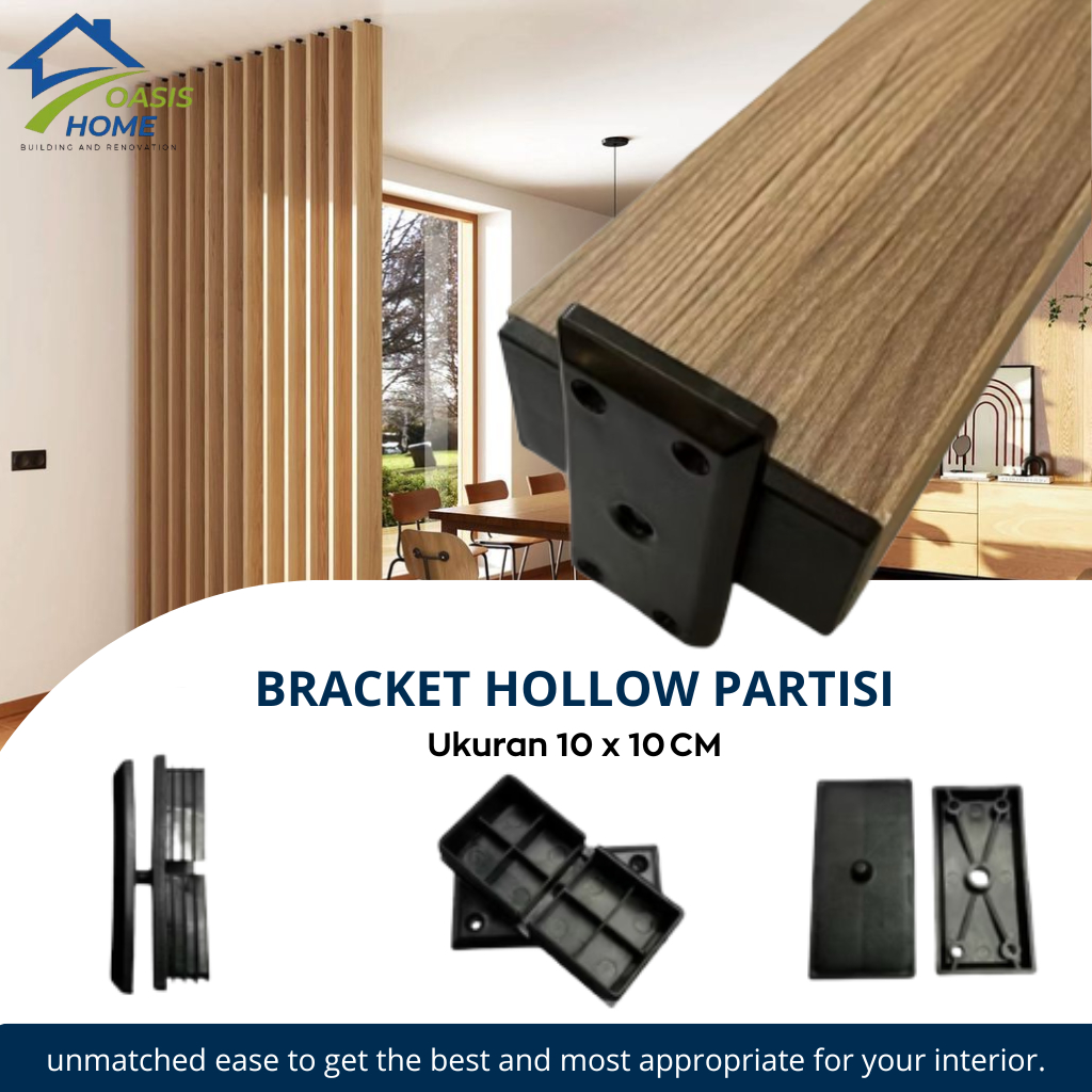 OASIS HOME - Bracket Putar Instalasi Hollow Partisi PVC | Kisi-Kisi Ruangan Sekat Ruang Minimalis WP