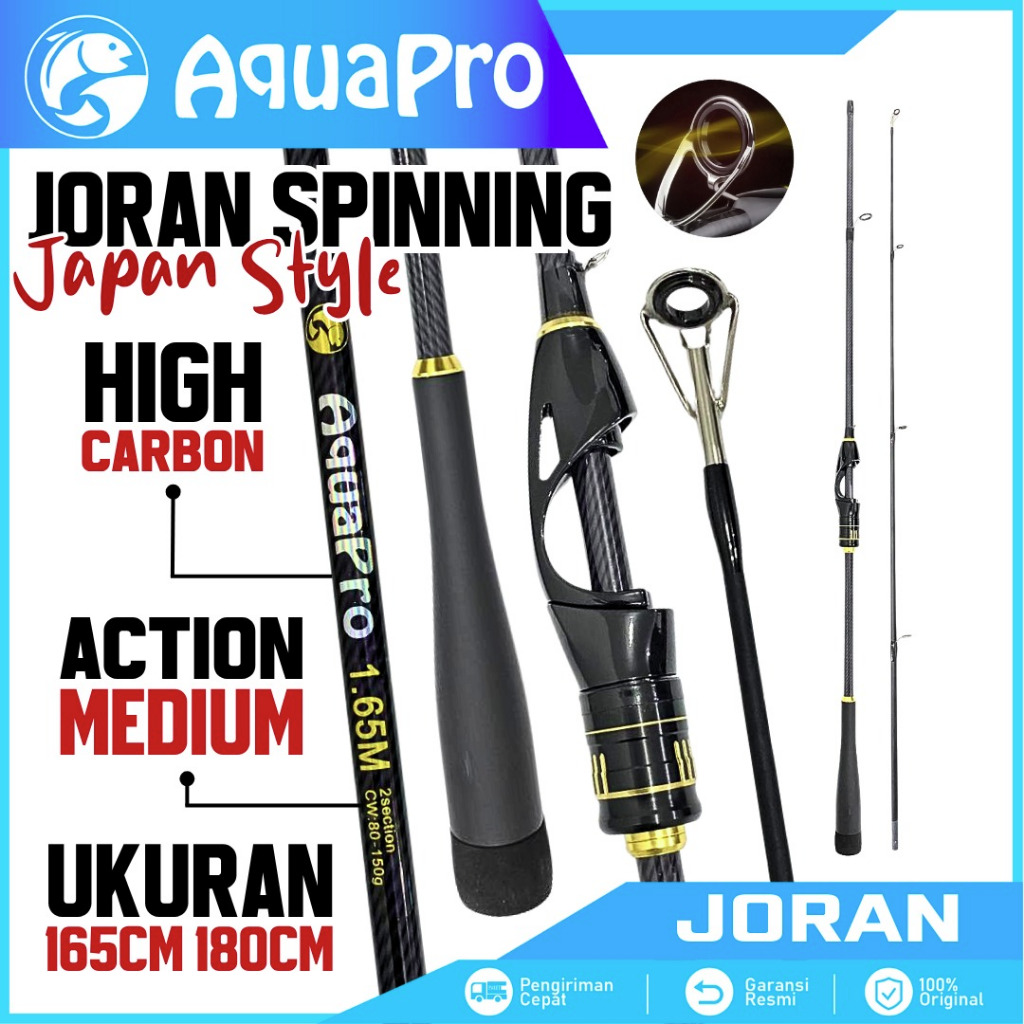 AquaPro Joran Pancing Spinning High Carbon Japan Style Medium Action Ring Original Guide Anti Karat
