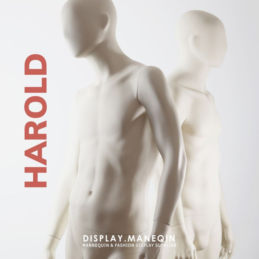 Manekin HAROLD DM523 Cowok Patung Baju Full Body Bahan Fiber Pria Warna Cream Premium