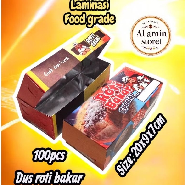 DUS ROTI BAKAR 100 PCS/BOX ROTI BAKAR LAMINASI