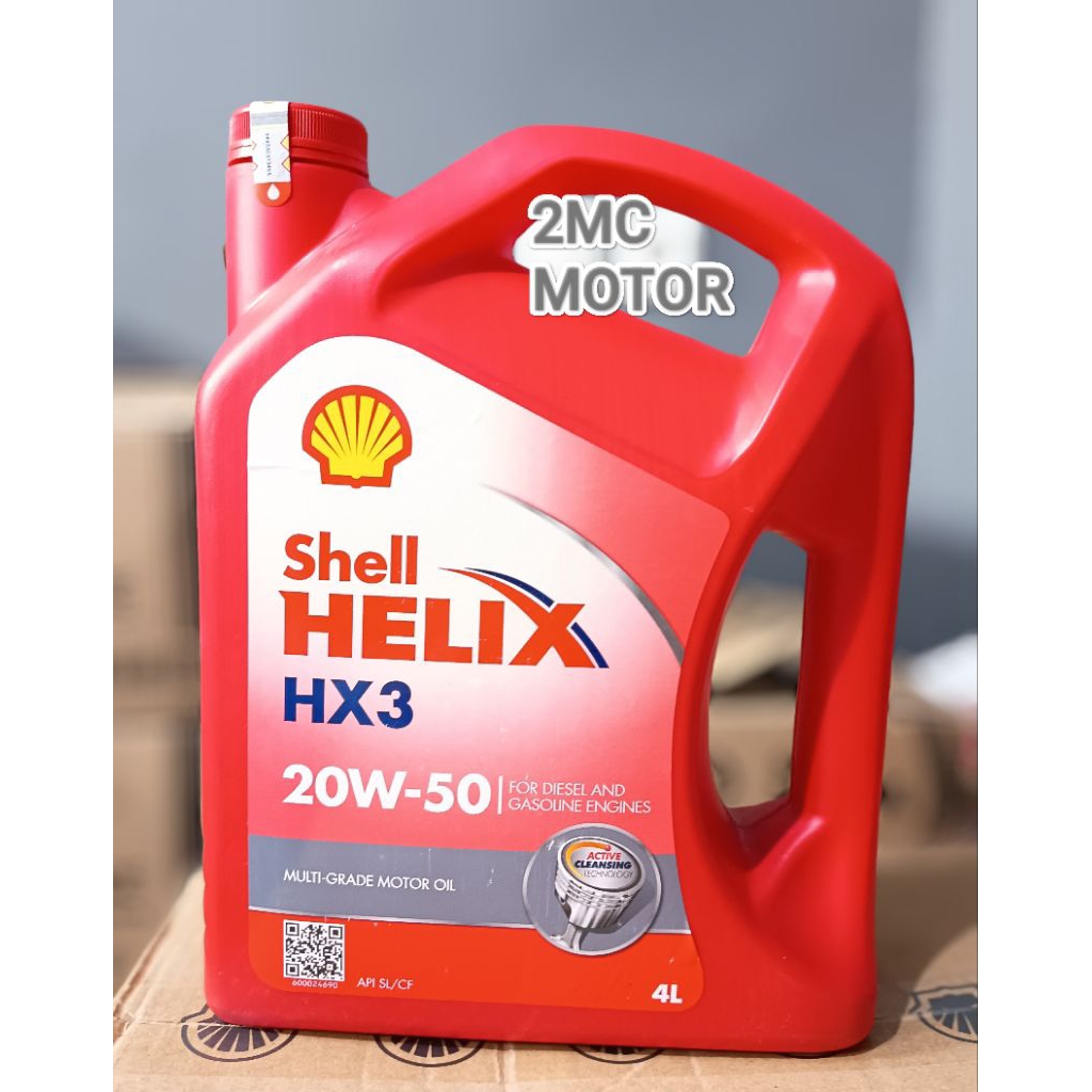 Oli Mobil Shell Helix HX3 20W-50 4Liter/Mesin Diesel Dan Bensin