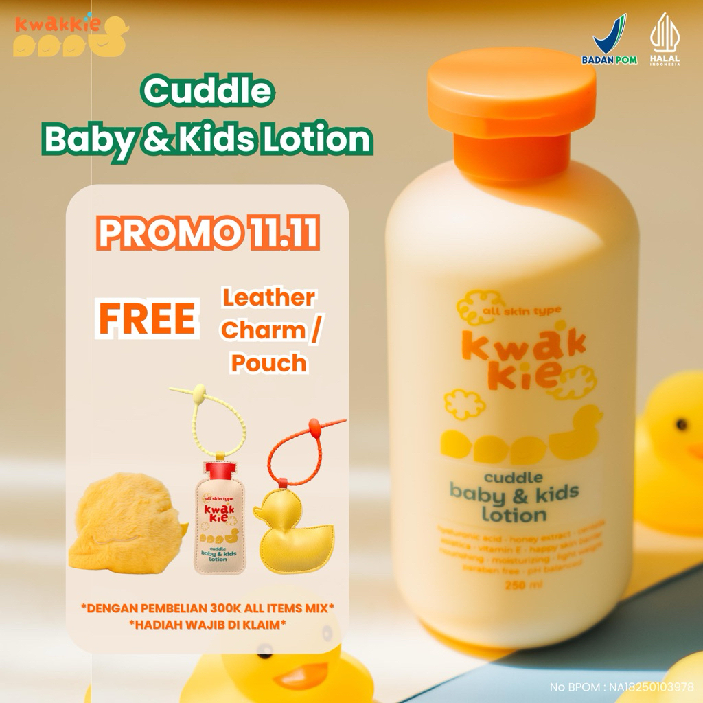 [PROMO] Kwakkie Cuddle Baby & Kids Lotion 250ml - Lotion Pelembab Tubuh & Face Cream - Pencerah Tubu