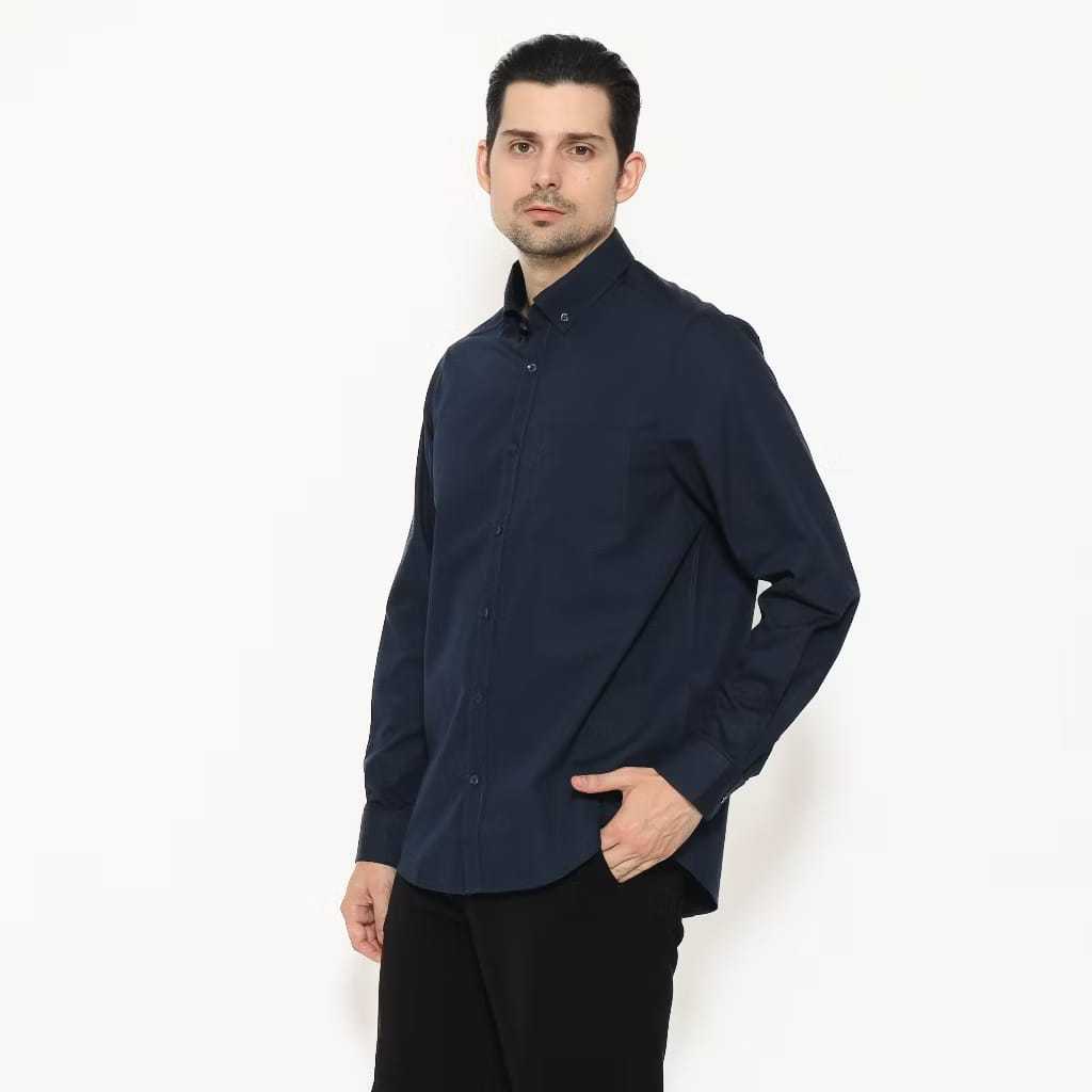 Kemeja Aurora Navy Remus By Lawell Pria Dewasa - RITA