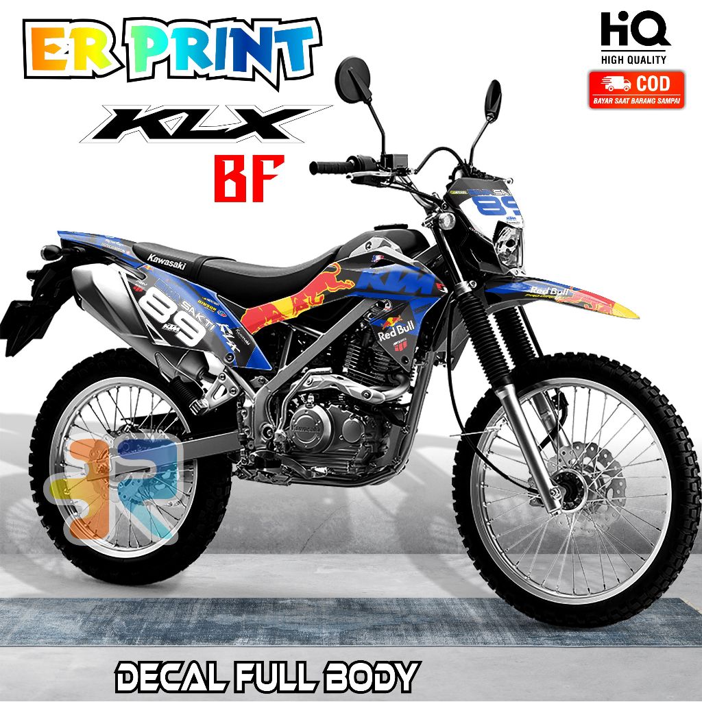 Decal Stiker Motor Klx Bf Full Body Variasi Desain RedBull