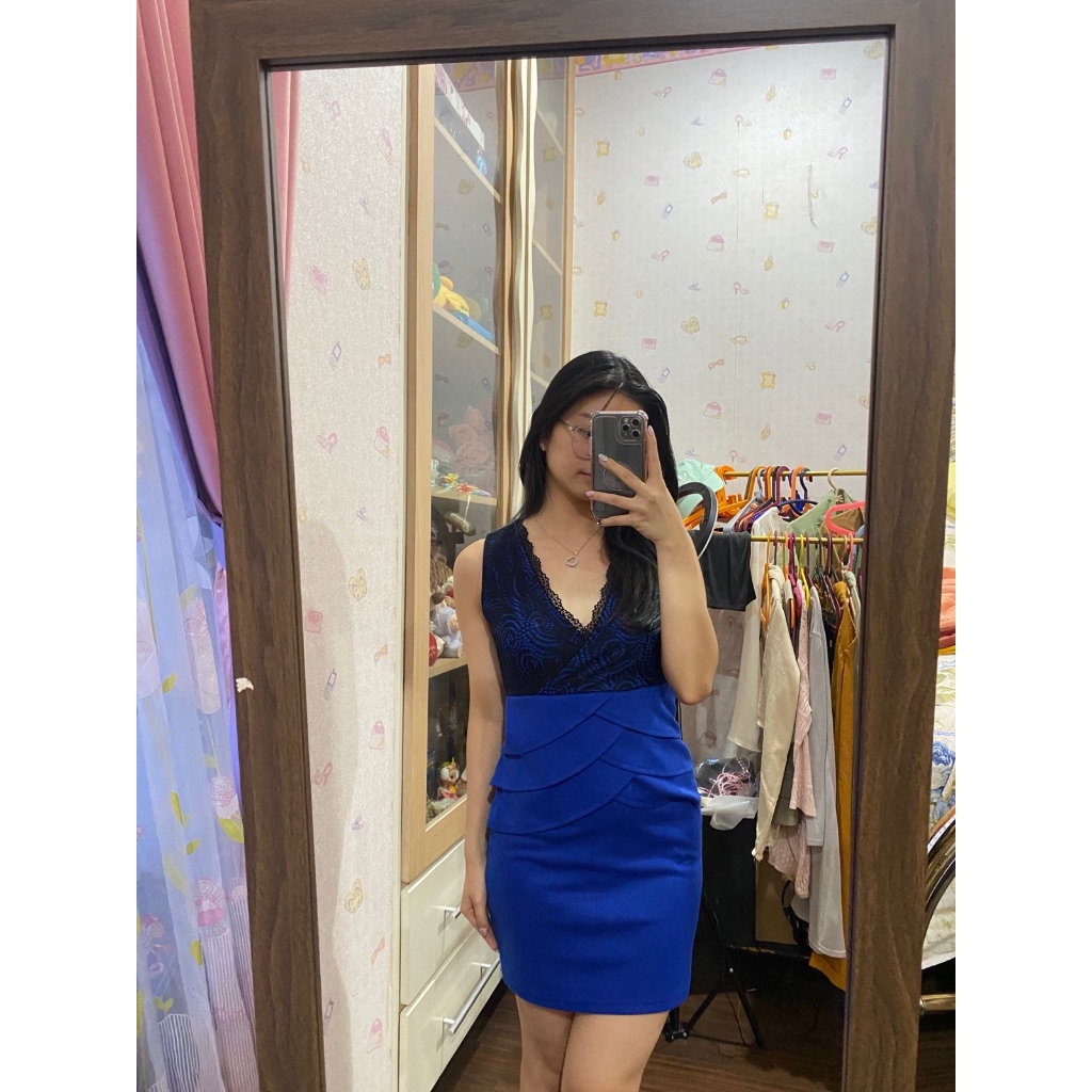 DRESS PARTY BIRU LACE PRELOVED