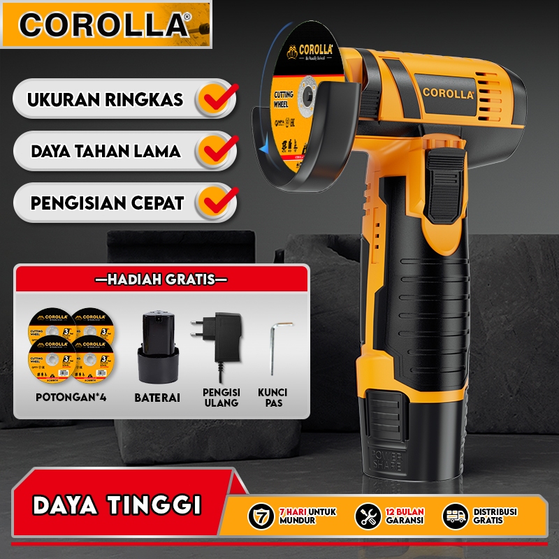COROLLA 12V Mesin gurinda Mini/Mesin Gerinda Cordless /mesin gerinda tangan/gerinda baterai