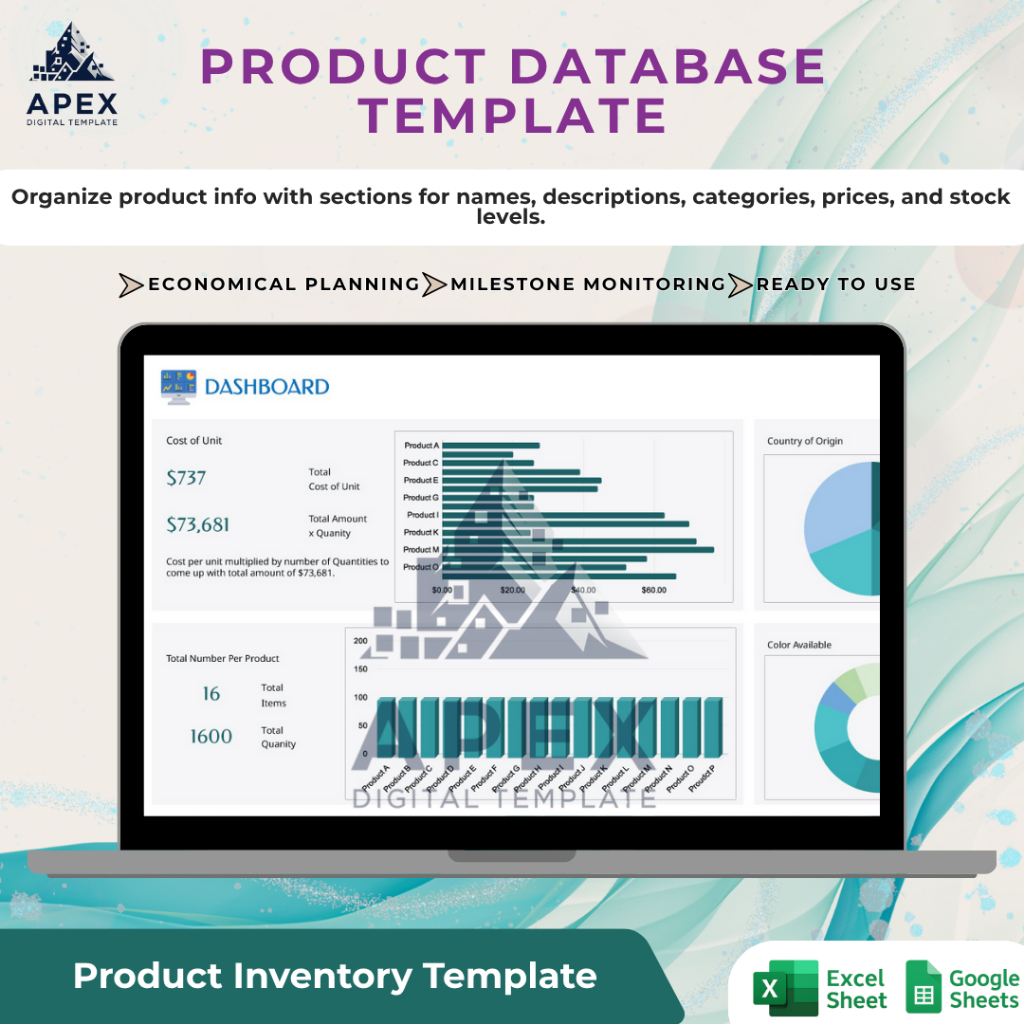 Product Database Template – Template Manajemen Produk & Stok di Excel dan Spreadsheet