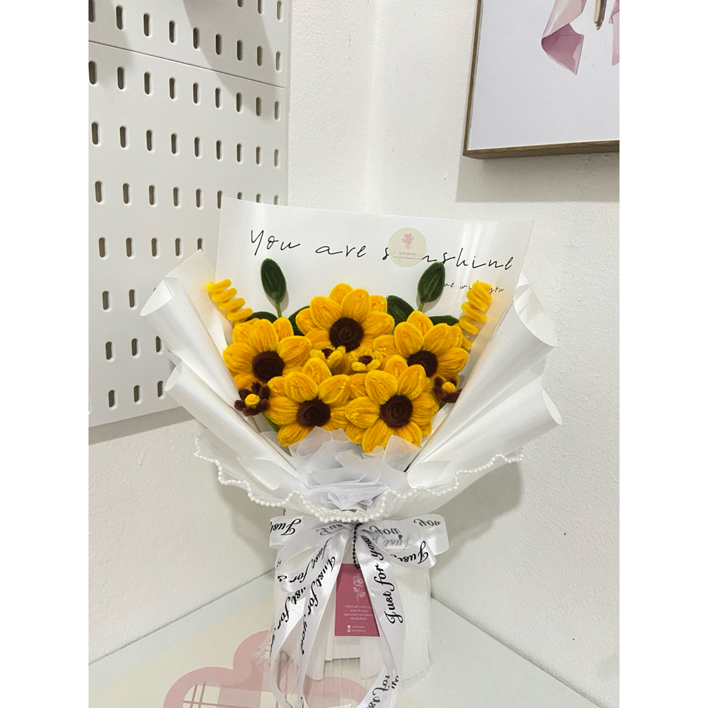 BOUQUET BUNGA MATAHARI | BUNGA KAWAT BULU | buket medan