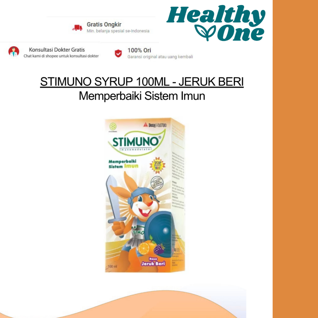 STIMUNO SIRUP RASA JERUK BERI 100 ML - MULTIVITAMIN ANAK