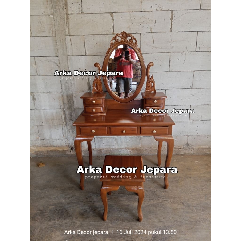 Meja rias Kartini / Tolet kartini kayu jati / Meja rias kayu jati