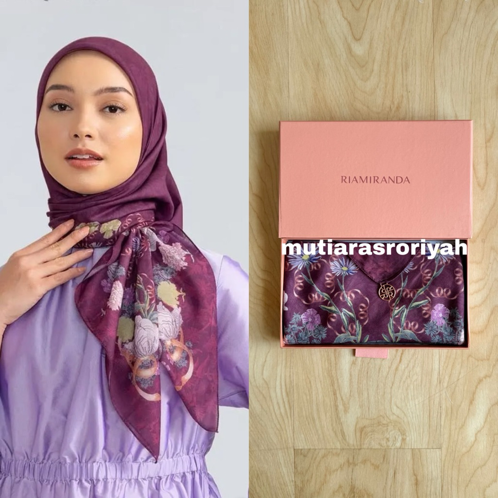 READY STOCK Ria Miranda Scarf Ulna Maroon Merah Marun Burgundy Riamiranda Jilbab Kerudung segiempat 