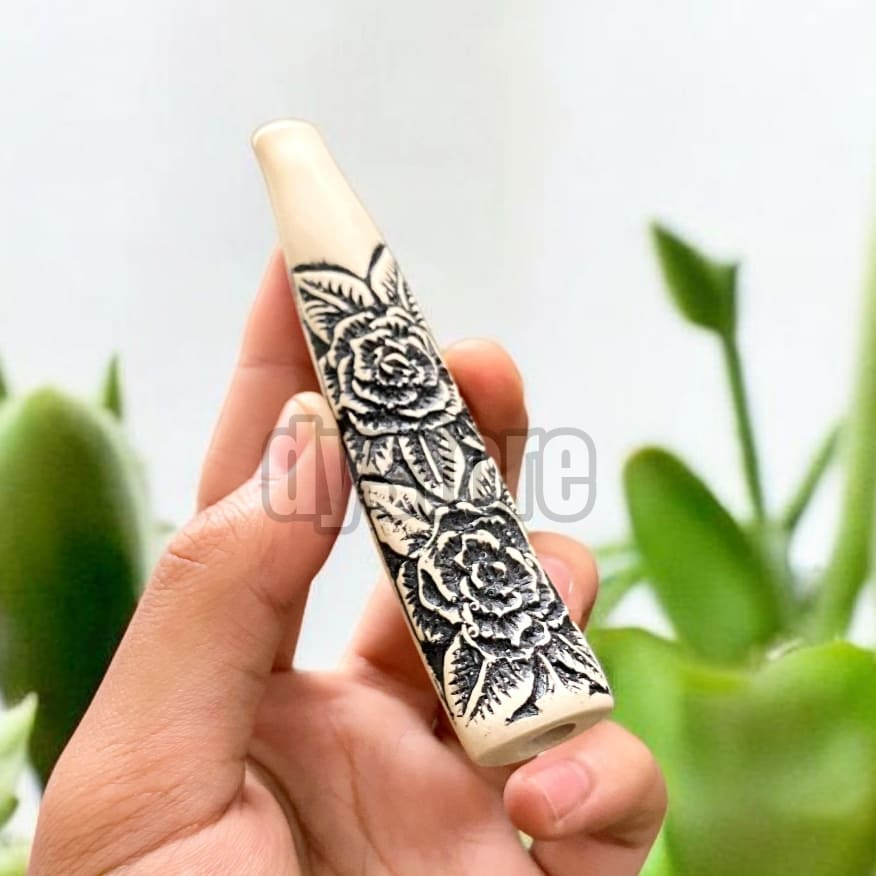 once pipa padud cangklong ukir bunga timbul Kombinasi Gading Hitam