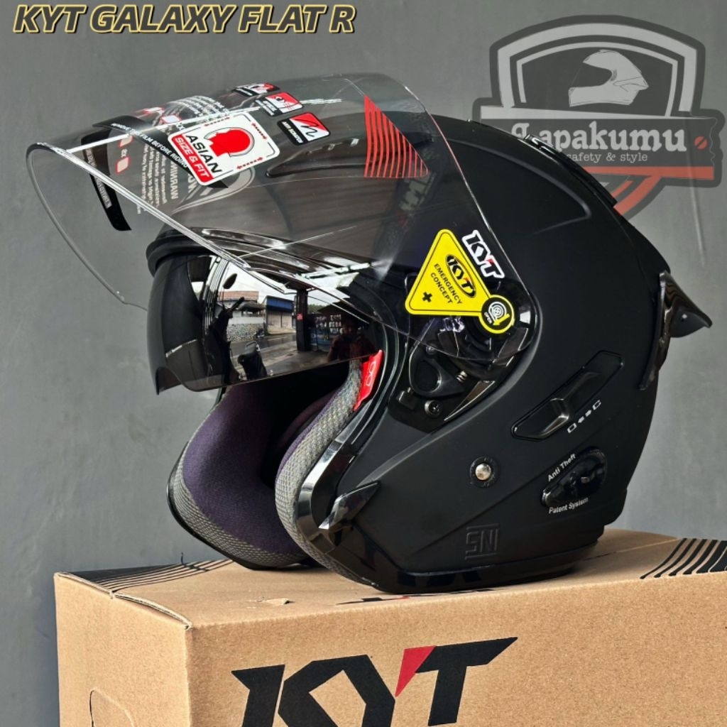 Terbaru Helm Kyt Galaxy Slide Flat R black matt (COD)