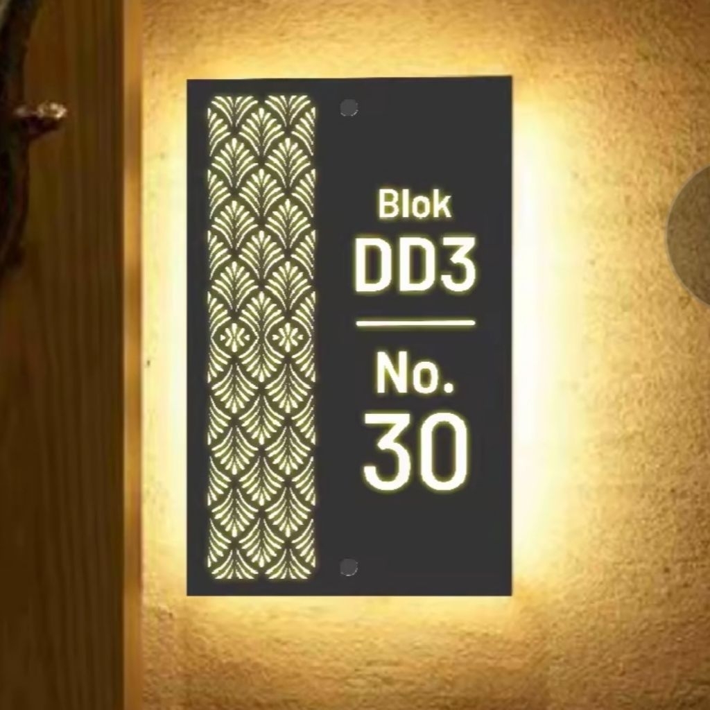nomor rumah box acrilik led