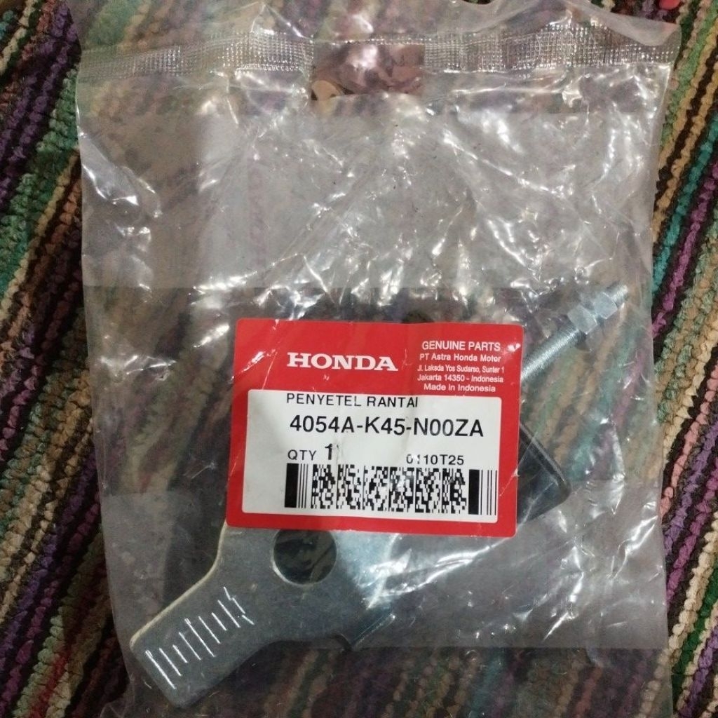 4054A-K45-N00ZA SETELAN ANTING RANTAI (ADJUSTER COMP., CHAIN ASSY) Asli Honda,. Untuk Jenis Motor : 