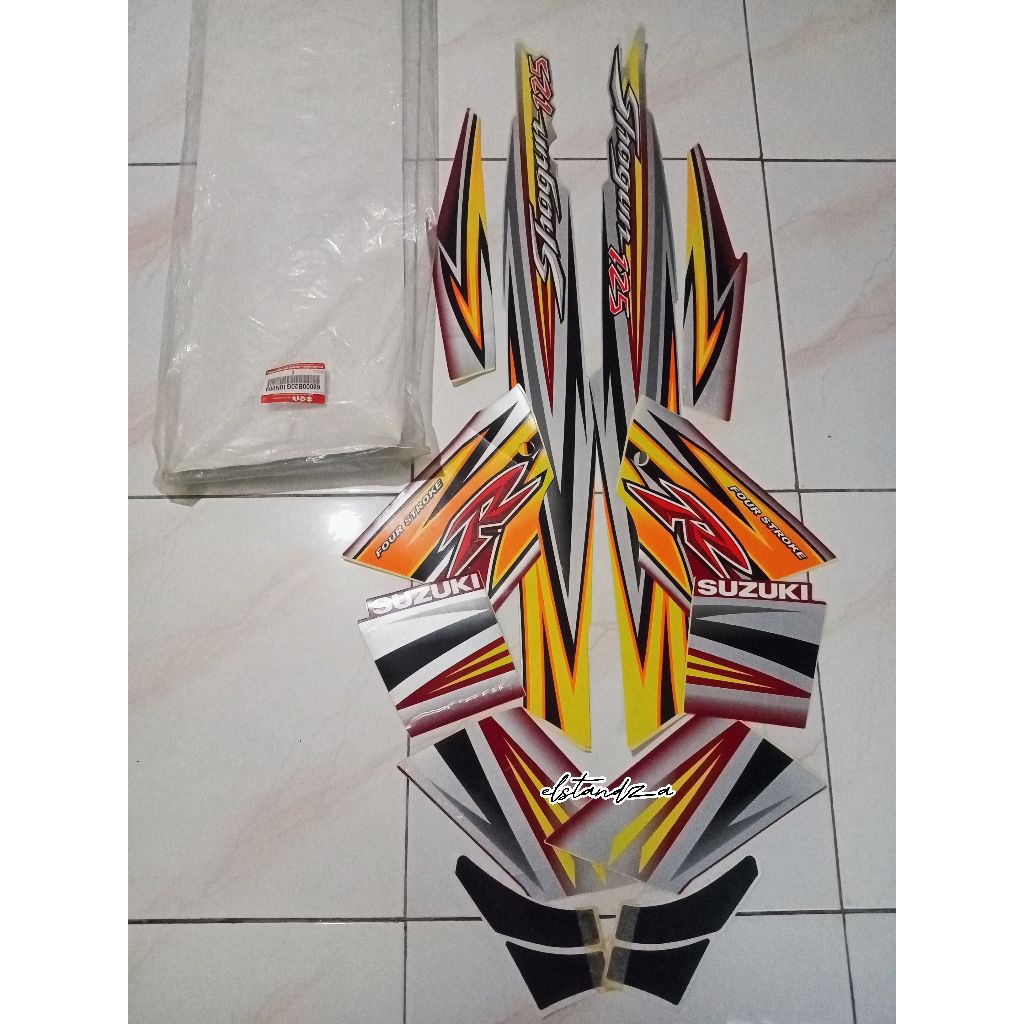 Striping Original Shogun 125R Merah Silver 2005