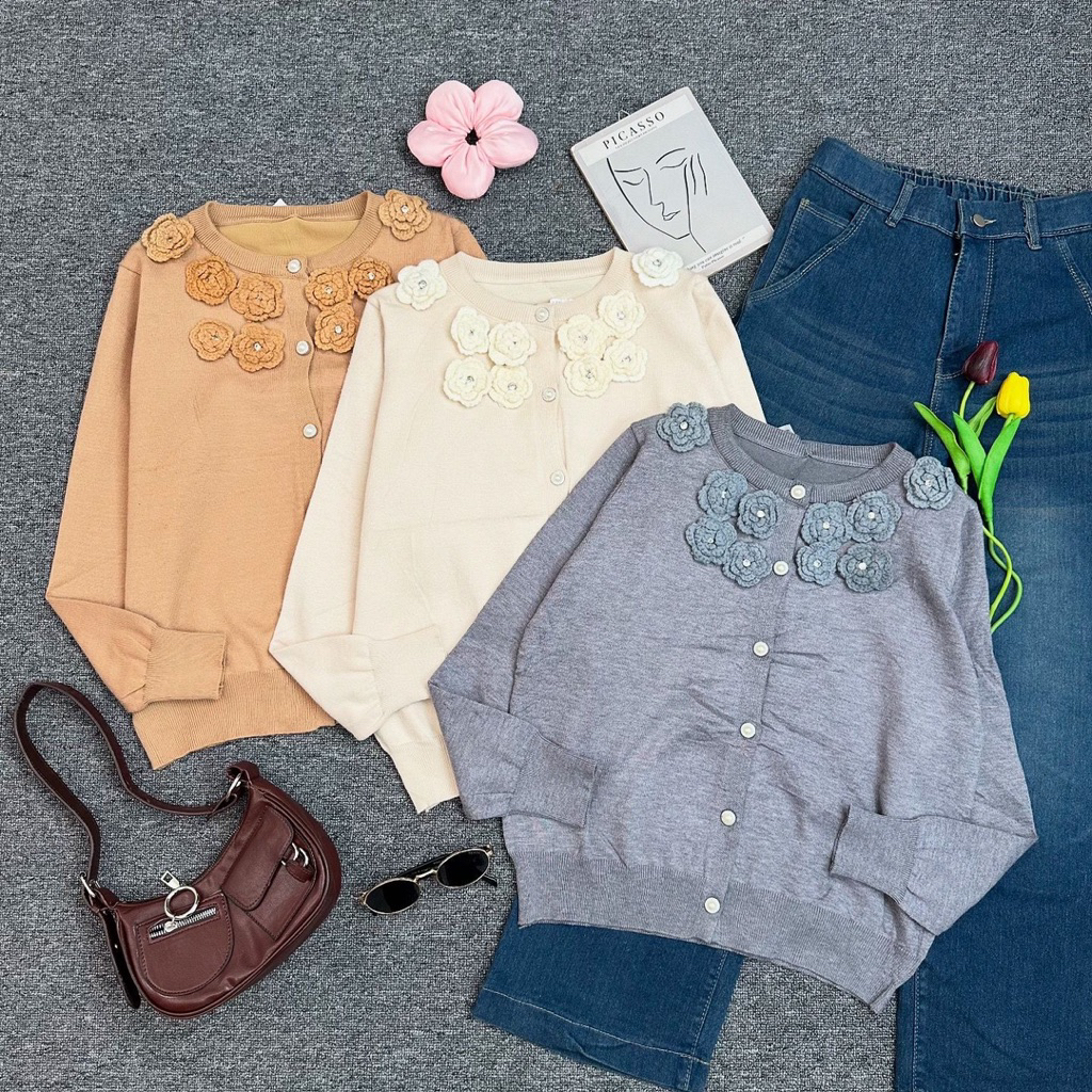 CARDI RAJUT BUNGA TIMBUL PRM Kode : 10060454