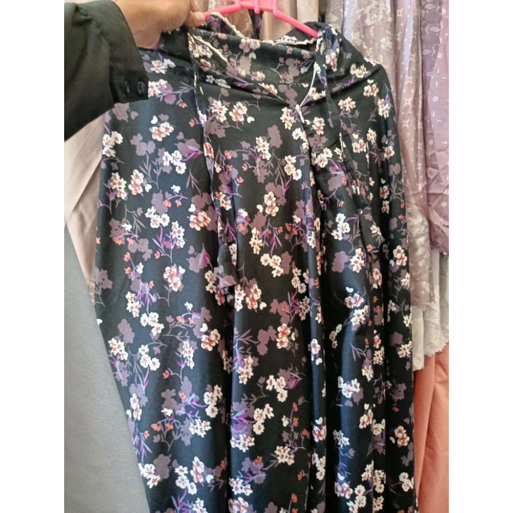 mukena katun kembang setelan atas bawah