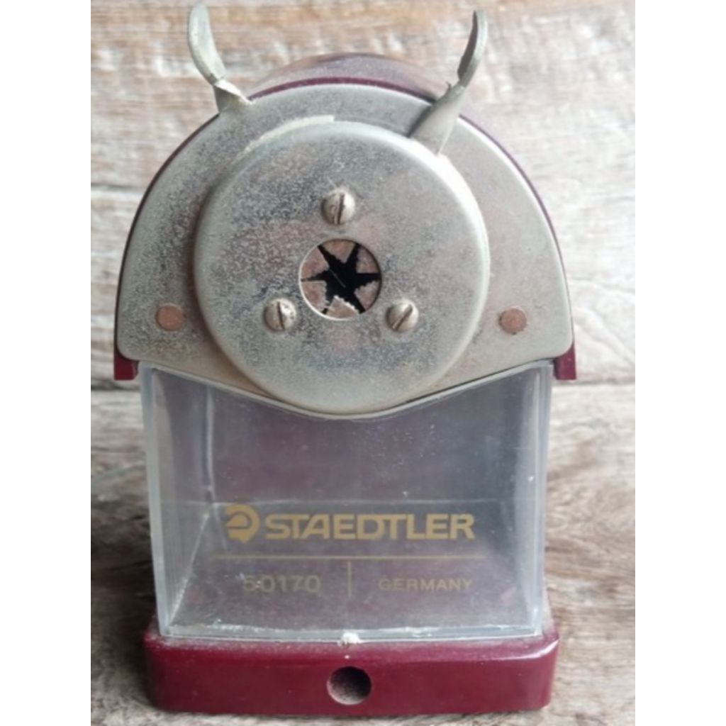 #BARANG #ANTIK #RAUTAN #PENSIL #STAEDTLER #50170 #GERMANY #1960'S #TESTED #ROTARY #PENCIL #SHARPENER