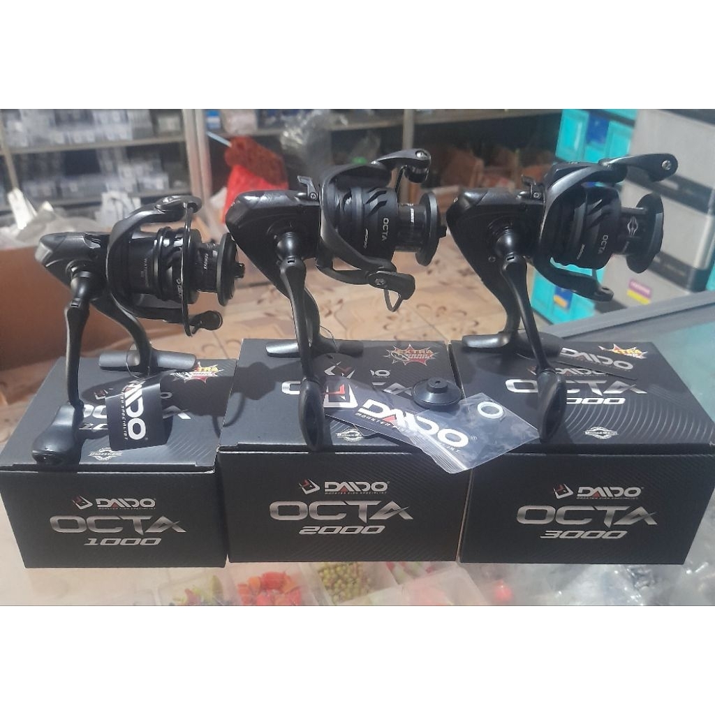 Reel Daido Octa 1000 2000 3000 Power handle Brass Geat extra drag knob and clicker