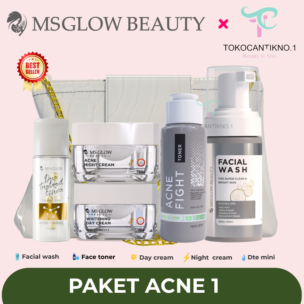 Paket Wajah Ms Glow | Whitening | Acne | Ultimate | WCD | Luminous sabun super clean (BARCODE AKTIF)