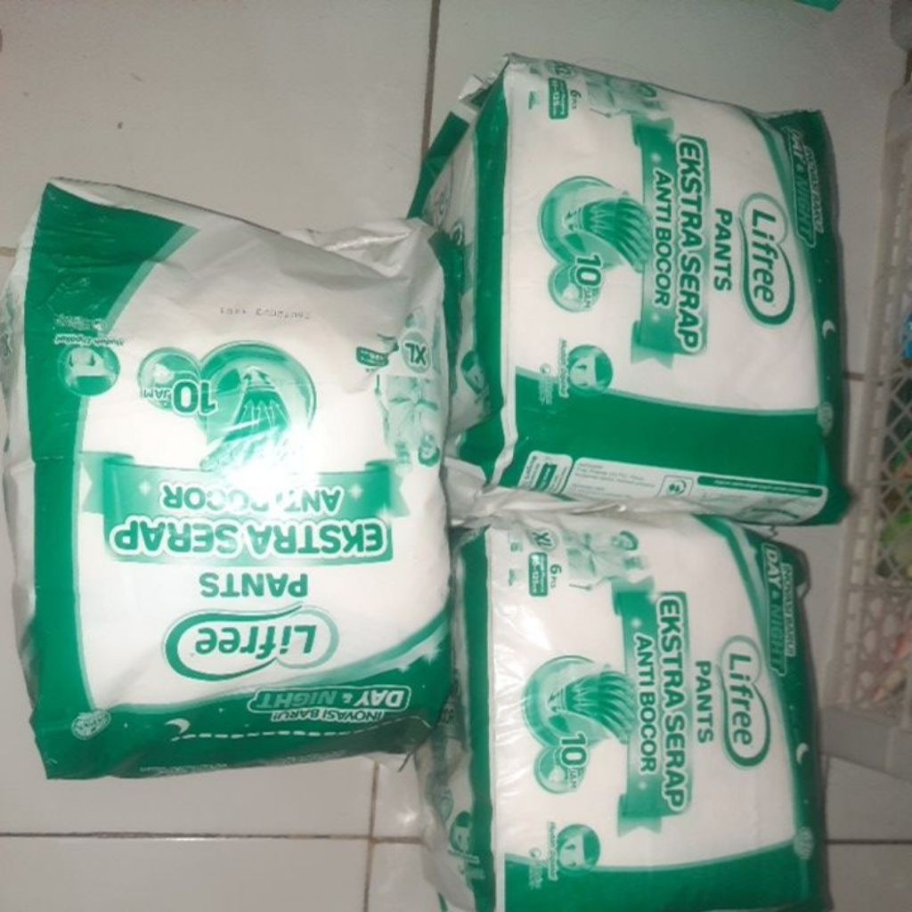 POPOK CELANA LIFREE PANTS EXTRA SERAP ANTI BOCOR/ LIFREE PANTS KEMASAN PUTIH