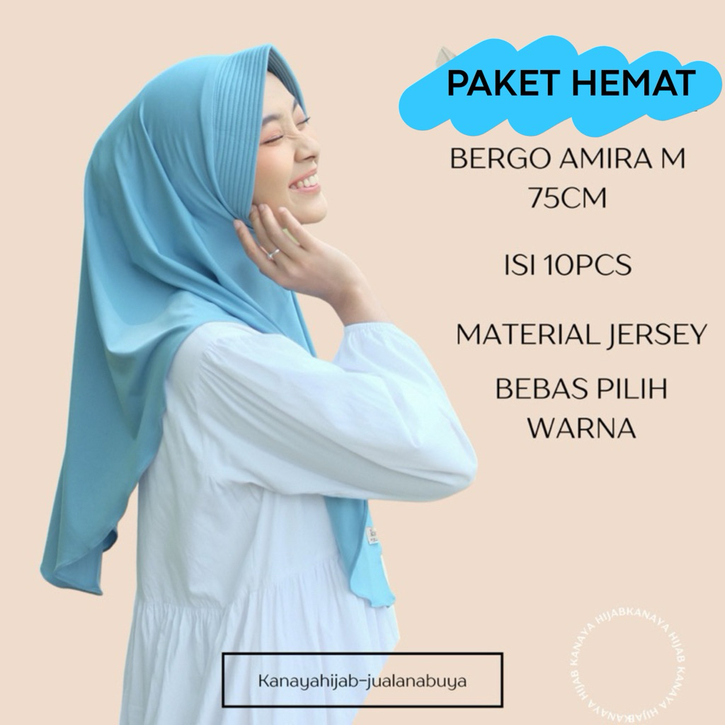 KANAYA - Paket Grosir Bergo Amira Size M 10 PCS