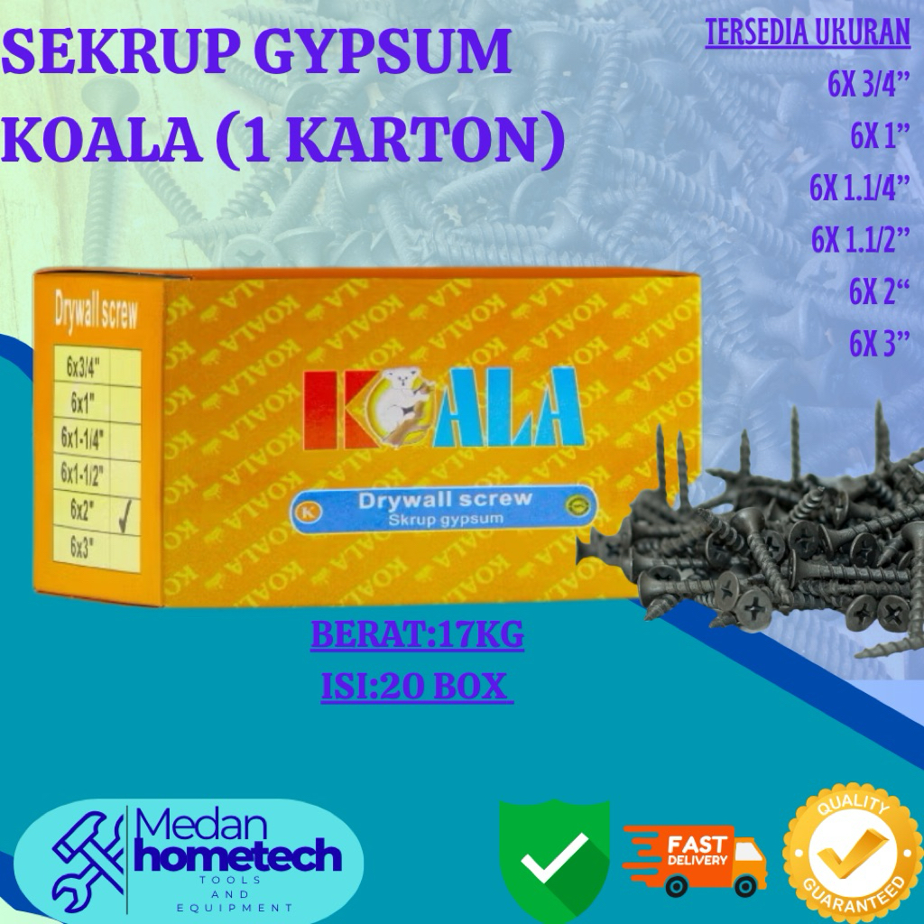 (1 DUS) SEKRUP GYPSUM / BAUT SKRUP KOALA