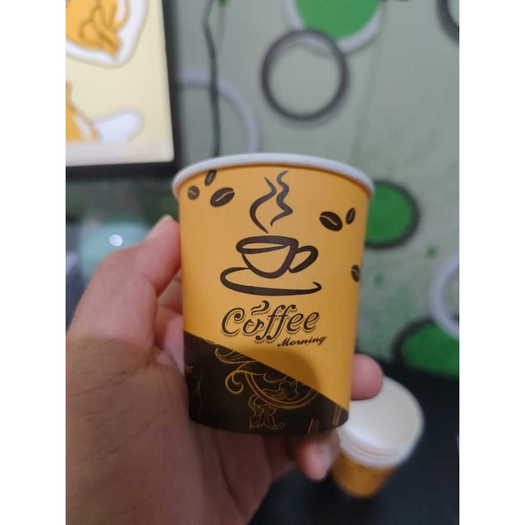Paper Cup Motif 4oz / Gelas Kertas Minuman Panas Motif Kopi 4 Oz (120 ml) - Tanpa Tutup